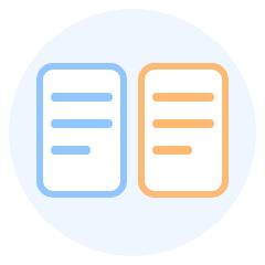 2つの表示の違いを比べるイメージ(2枚のカード)