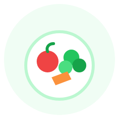 食べる順番のイメージ(野菜のお皿)