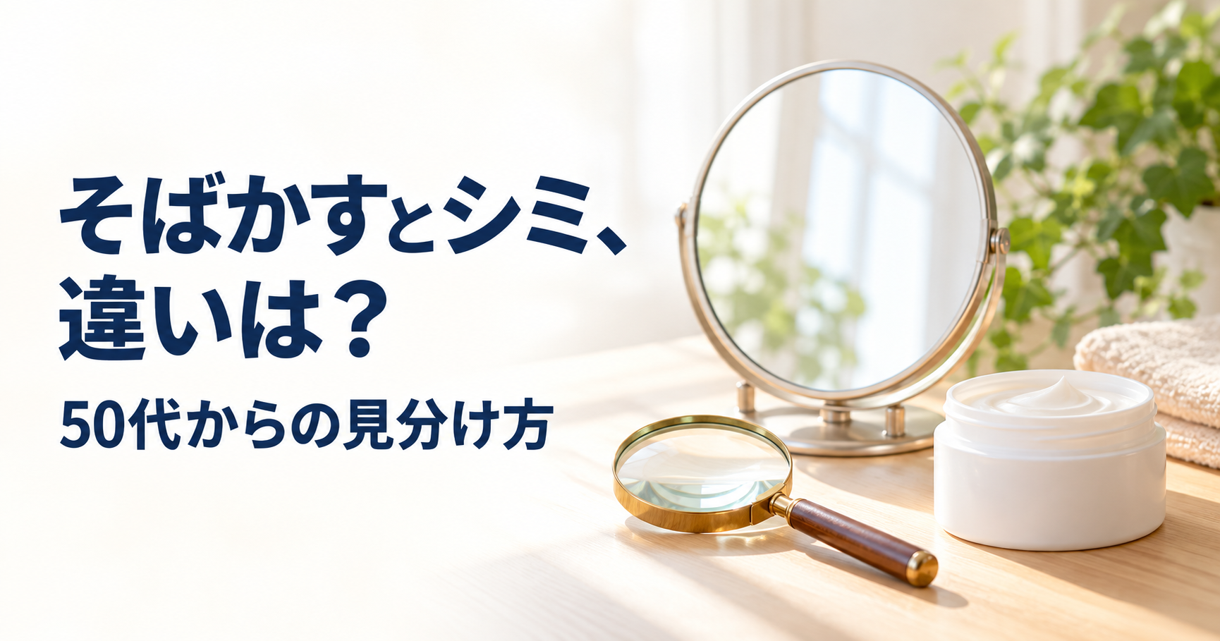 そばかすとシミの違いを見分けるイメージ
